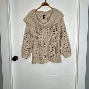 🚩 Moon &  Madison knit crème sweater size medium